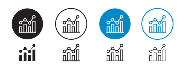 Set of 8 "Analytic" icons with an unexpanded vector & 1 silhouette - Analytics icon graph bar chart or data visualization elements performance tracking
