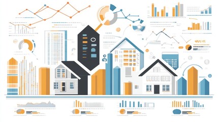 Real Estate Market Infographic: Data Visualization of Housing Trends and Statistics