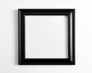Fototapeta premium Sleek Black Frame for Photos. Modern Wooden Border Design for Wall Art Display