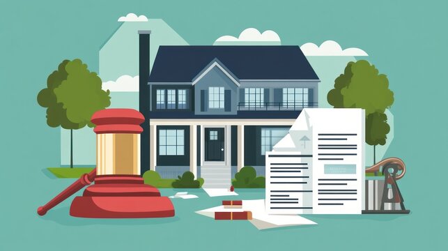 House Legal Auction: Real Estate Law Concept