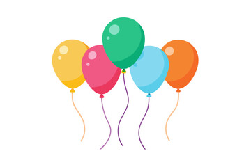 Happy birthday coloring balloons vector art on white background