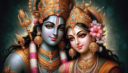 Lord Vishnu and Goddess Laxmi 
