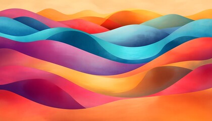 Obraz premium Vibrant and seamless illustration of multicolored sand dunes