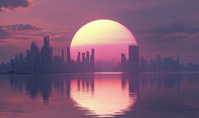 Retro Futuristic Sunset