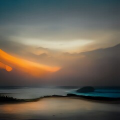 Golden Hour Bliss: Dreamy Coastal Sunset with Gentle Waves