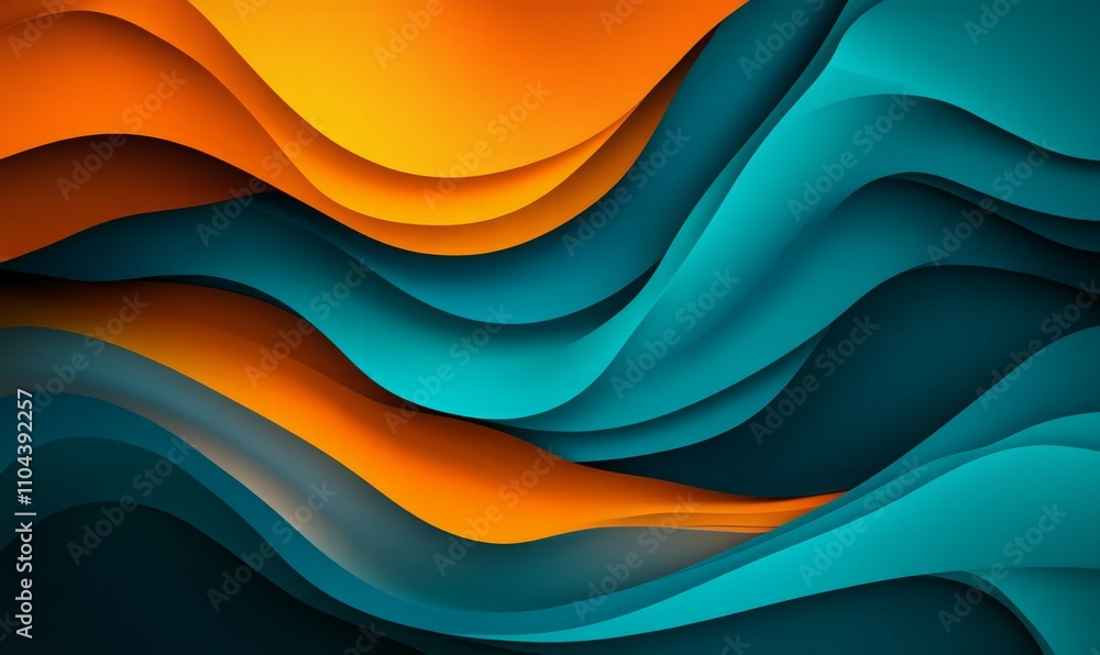 Poster vibrant gradient background with teal and orange hues creating dynamic feel