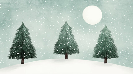 Winter background vector. Hand painted watercolor drawing for Christmas and Happy New Year season. Background design for invitation, cards, social post, ad, cover, sale banner and invitation.