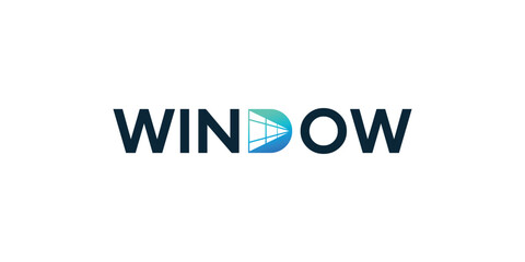 Window logo on the letter D, simple window logo, typography logo