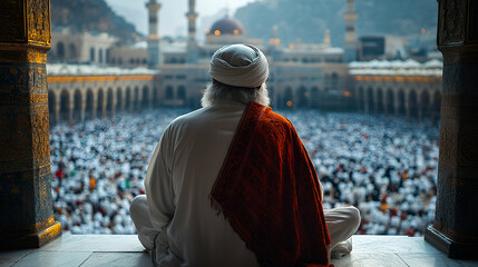 Fototapeta premium man pray in kabba