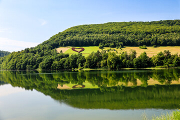 Fototapeta premium landscape with lake and mountains