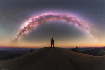 Sterngucker vor dem beeindruckenden Nachthimmel

