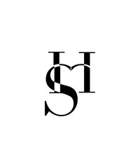 Hs letter logo with heart shape. Hs letter logo concept. Vector illustration