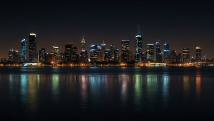 Fototapeta premium City skyline at night.