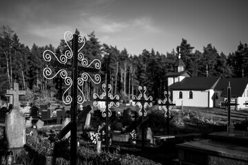 Friedhof, monochrom