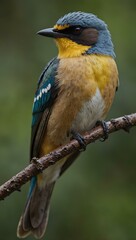 Fototapeta premium Close-up of a beautiful bird perched on a branch.