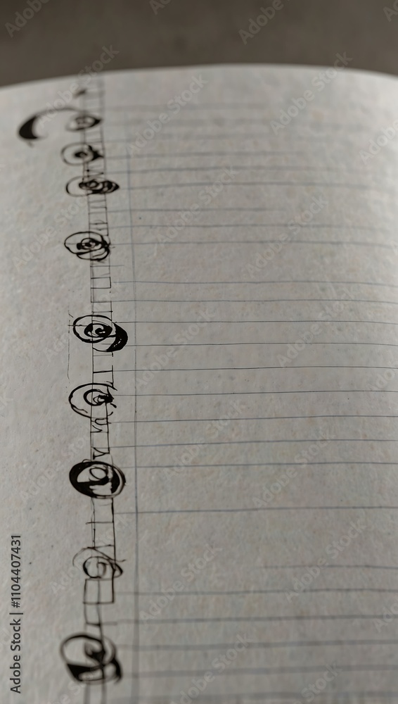 Poster close-up of a blank notepad with spiral binding.