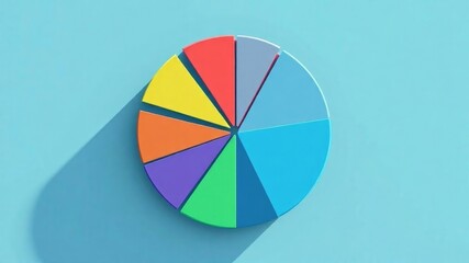 Obraz premium Colorful pie chart is dividing market share into segments