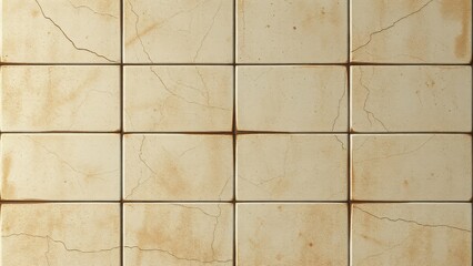 Retro ceramic tile with cracks and discoloration, texture, vintage