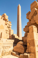 Karnak, Luxor, Egypt. Columns of the Great Hypostyle Hall at the Karnak Temple complex in Luxor