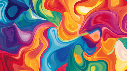 A vibrant abstract pattern with swirling colors of red, orange, yellow, green, blue, and purple creating a kaleidoscopic effect. Kaleidoscopic. Illustration