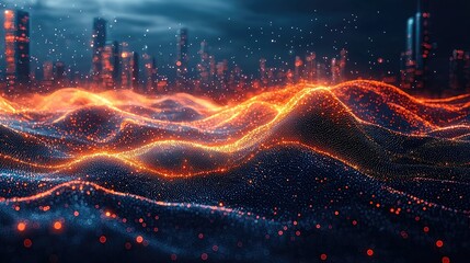 Digital Waves of Data Flowing Through a Cyberpunk Cityscape: Impact of Economic Policy on Urban Growth