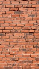 Obraz premium Rustic red brick wall texture background with rough surface and variety of shades, wall