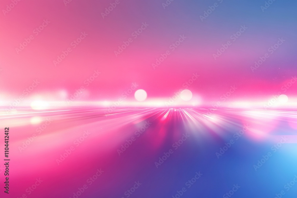 Poster abstract blurred background with pink and blue gradient light effects, futuristic technology concept