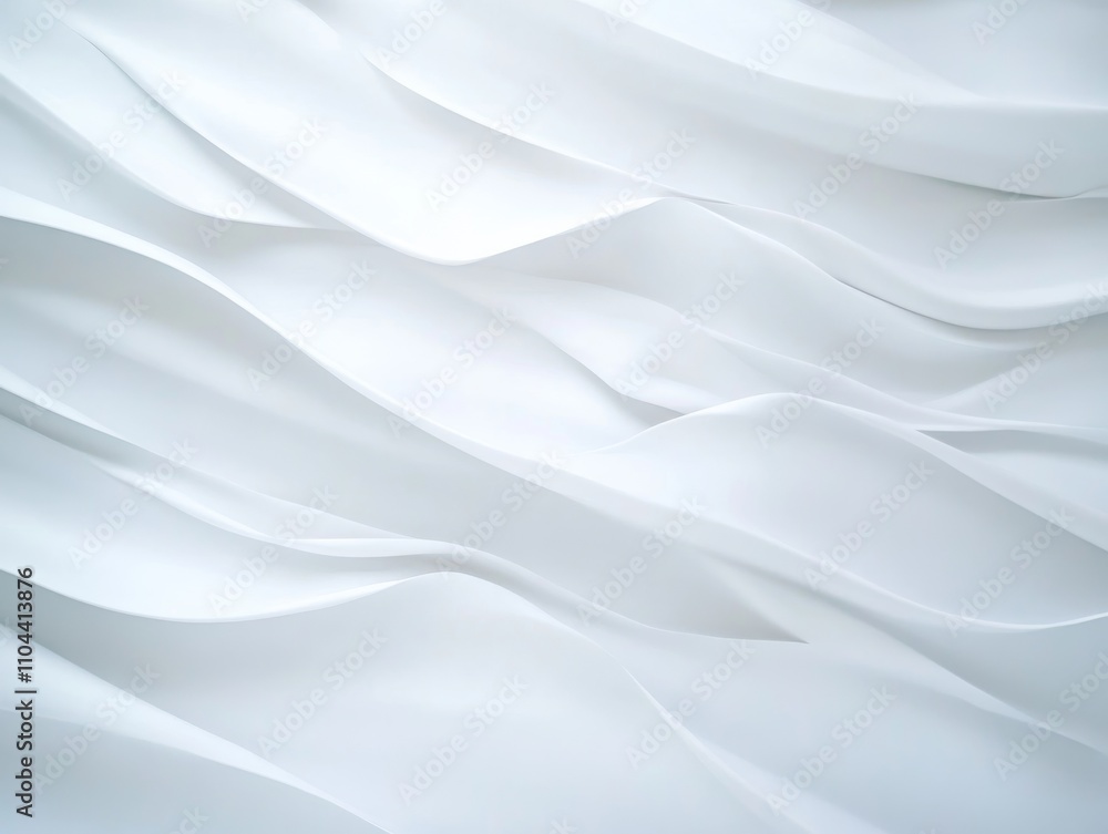 Poster A seamless wide shot of a minimalist wave texture pattern in white creates an elegant and modern backdrop, featuring clear copy space on the left side for text or graphics