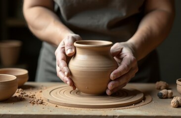 modeling a vase from clay