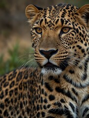 Close-up of a large male leopard.