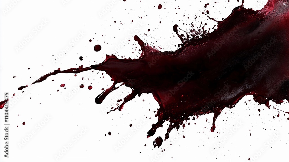 Poster dynamic splash of red liquid on a white background created in a controlled artistic setting