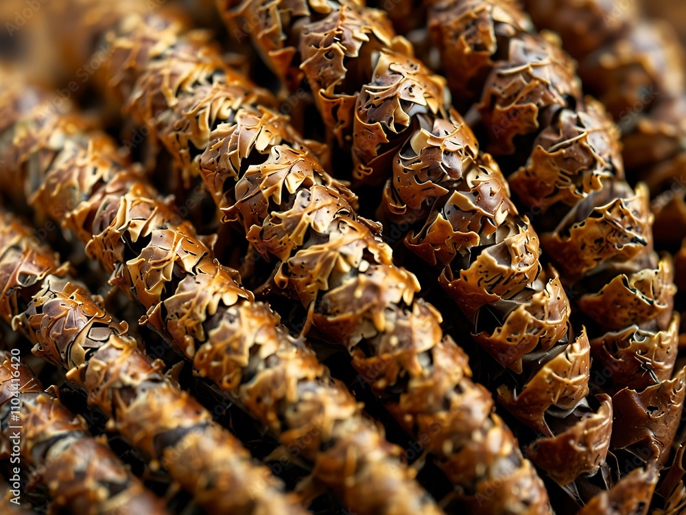 Poster close-up of a pinecone spiral pattern showing the golden ratio.