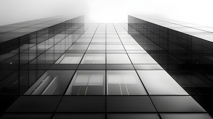 Obraz premium A tall building with many windows and a cloudy sky in the background