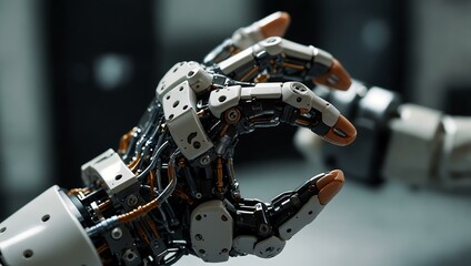 Fototapeta premium Close-up of a robotic prosthetic hand.