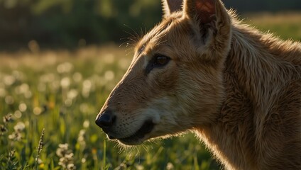 Close-up of a single ear in a beautiful field.