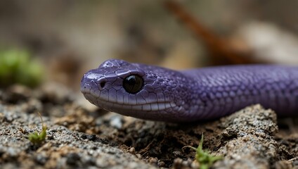 Obraz premium Close-up of a small purple snake