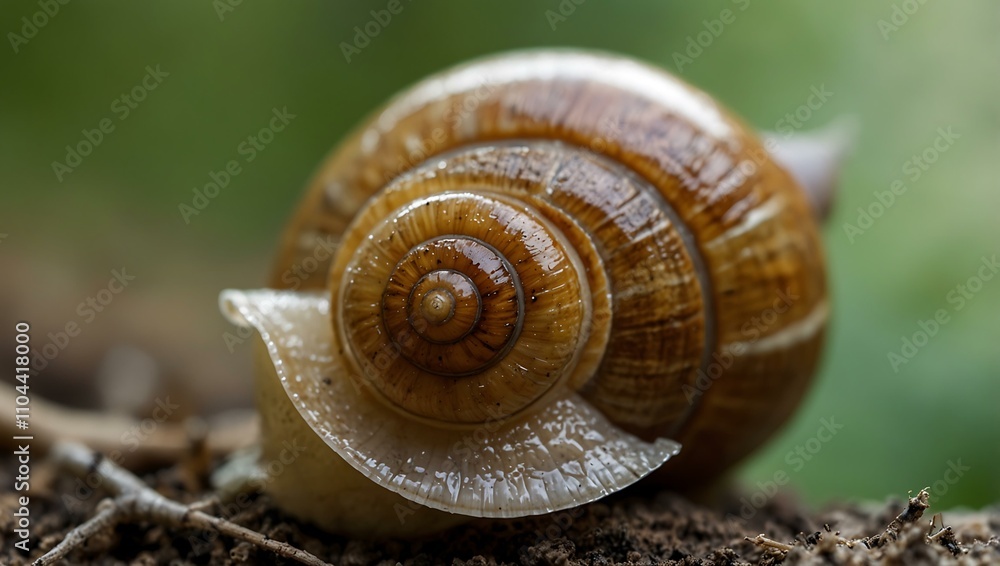 Poster close-up of a snail shell.