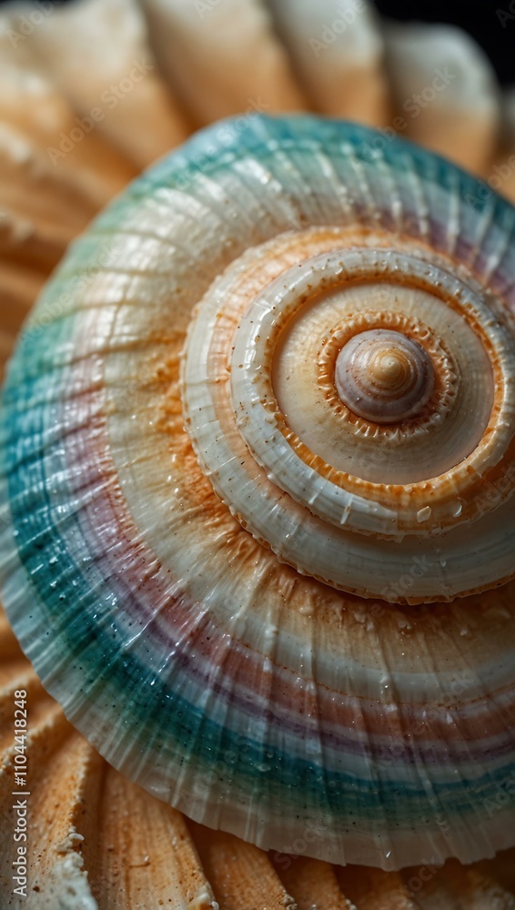Poster close-up of a spiraled seashell with a gradient design.
