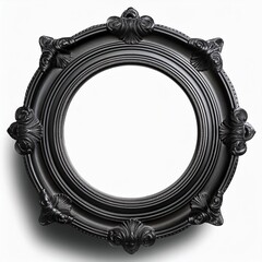 Vintage black Frame png element set on transparent background; back view; natural luxury des