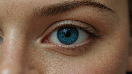 Obraz premium Close-up of a woman with blue eyes.