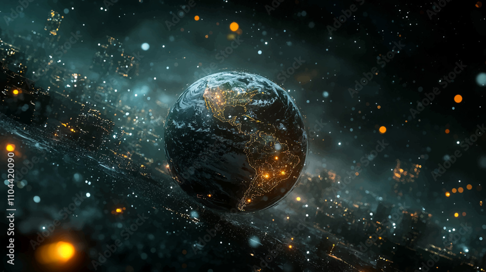 Poster communication technology with global internet network connected in world wide. telecommunication and