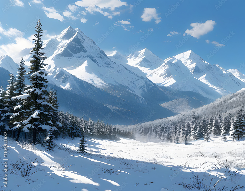 Wall mural Snowy Mountain Landscape