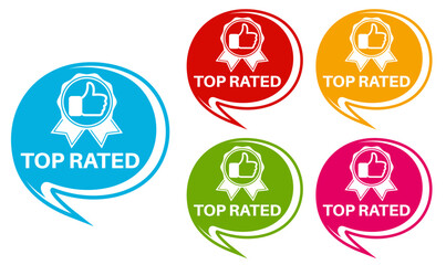 set top rated icon. best choice sign  template social media labels design vector illustration