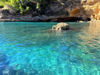 Adriatic sea amazing cove blue turquoise sea water and rocks. 