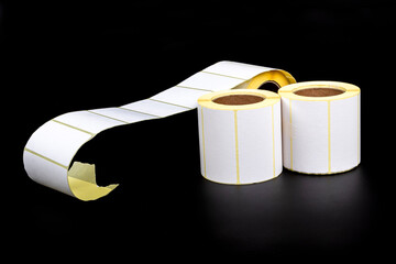 The role of label paper gluing. close-up. There is tinting.
