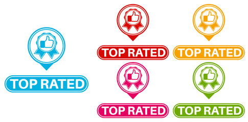 set top rated icon. best choice sign  template social media labels design vector illustration