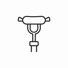 fork sausage icon sign vector