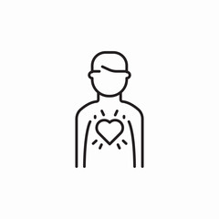 human healthy heart icon sign vector