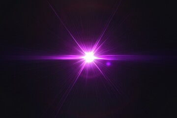 Purple nebula in space, with bright points like stars.