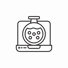 laptop chemistry online icon sign vector